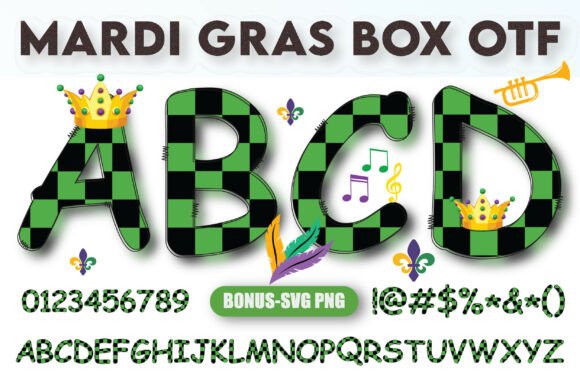 Mardi Gras Box: Bold Typography for Carnival Designs