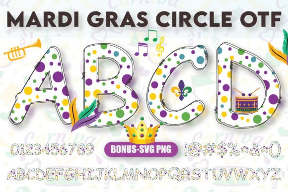Mardi Gras Circle Font: A Festive Design Asset